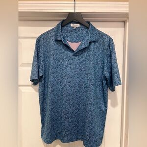 Peter Millar Blue Paisley Polo Shirt